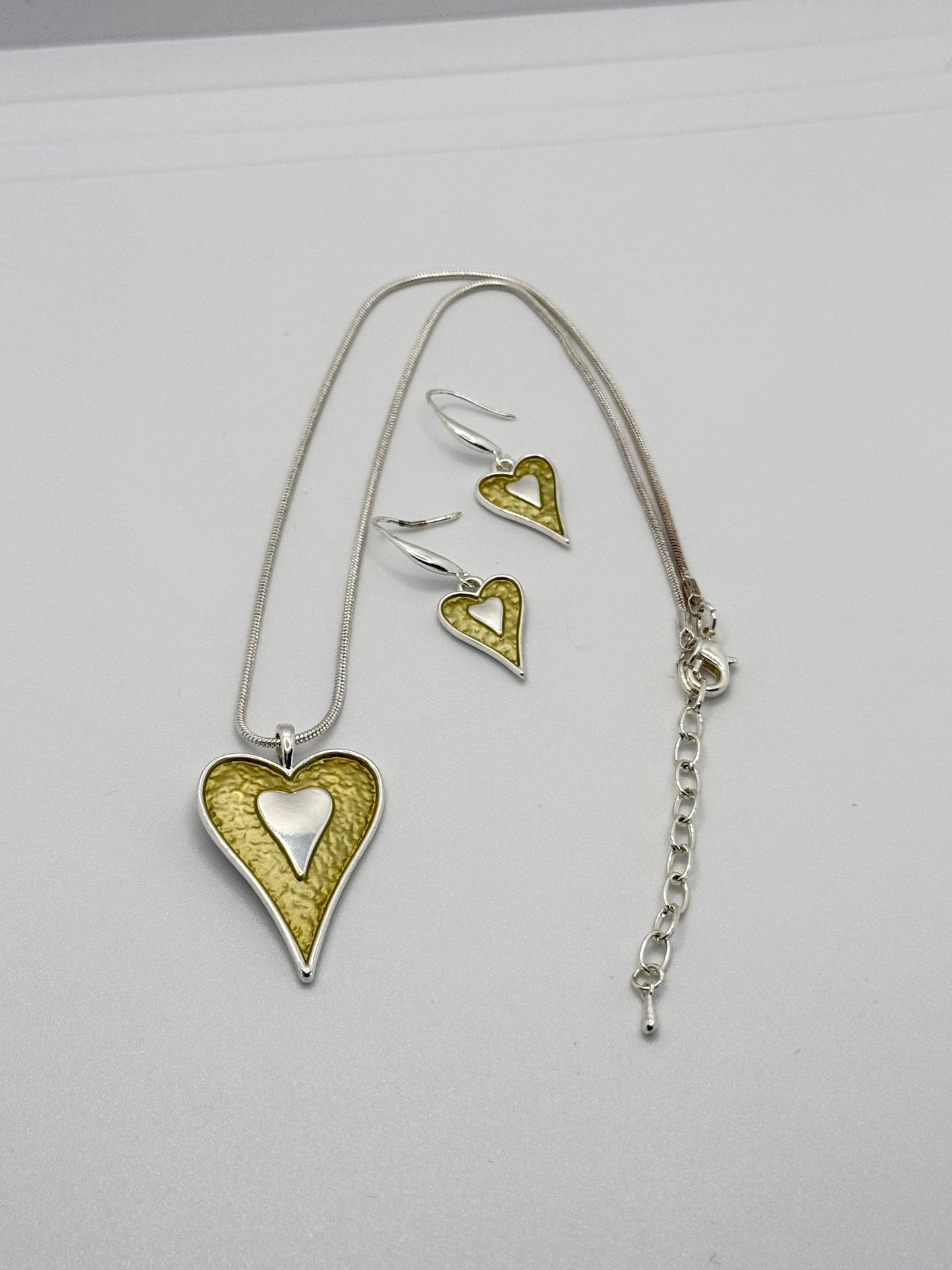 Double Love Heart Earring and Necklace Set