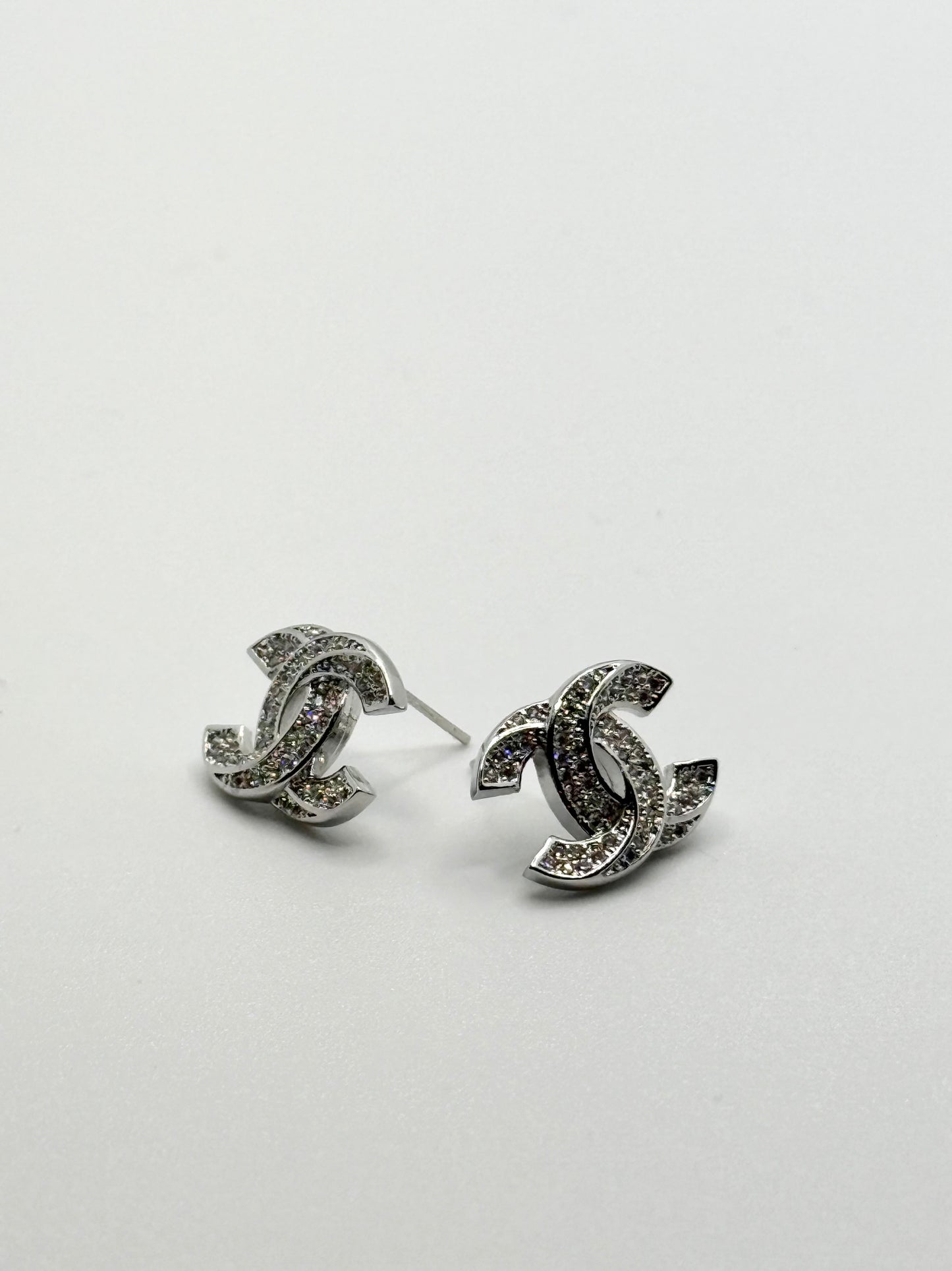 CC Luxe -- Double C Chunky Earrings - Silver