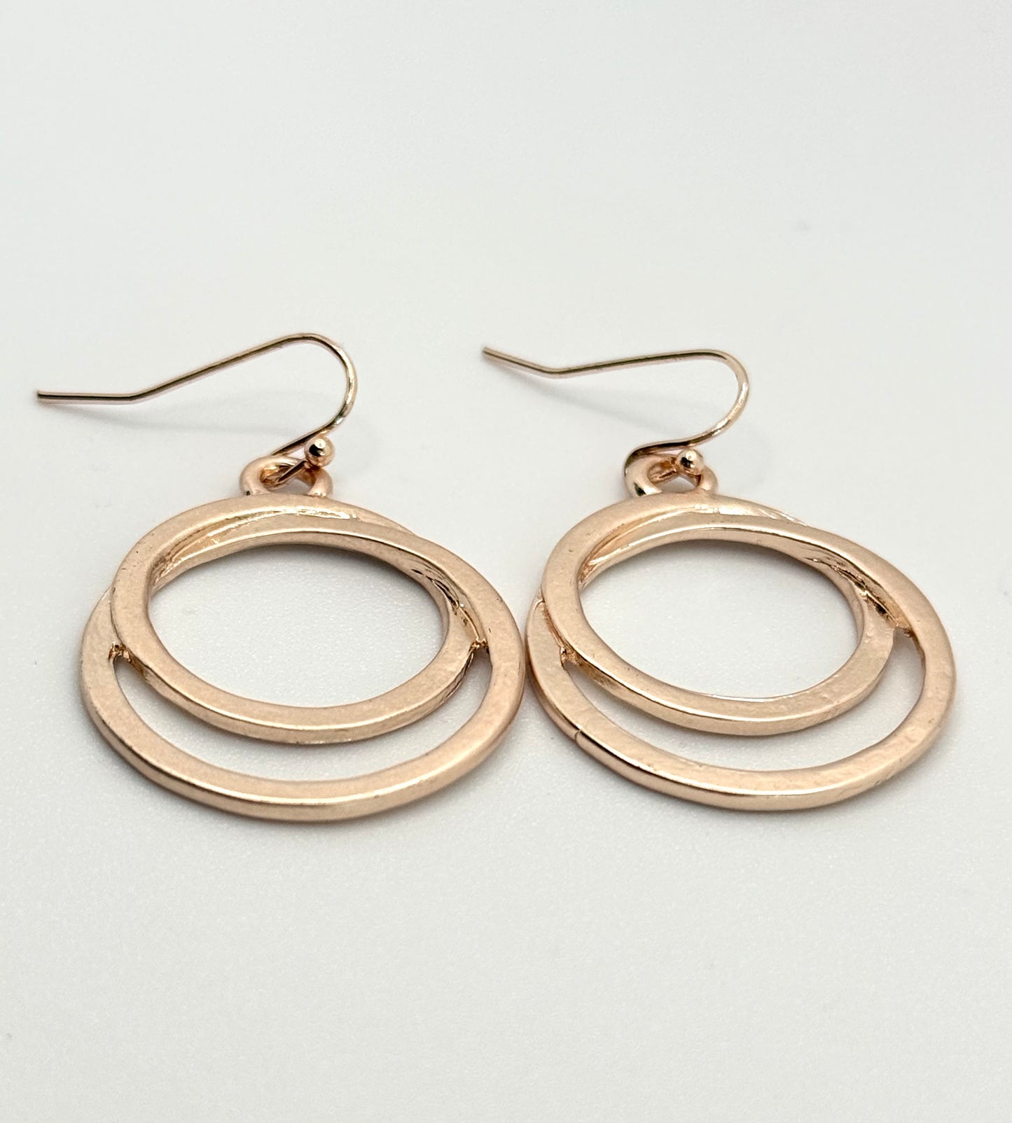 Double Hoop Earrings in Rose Gold