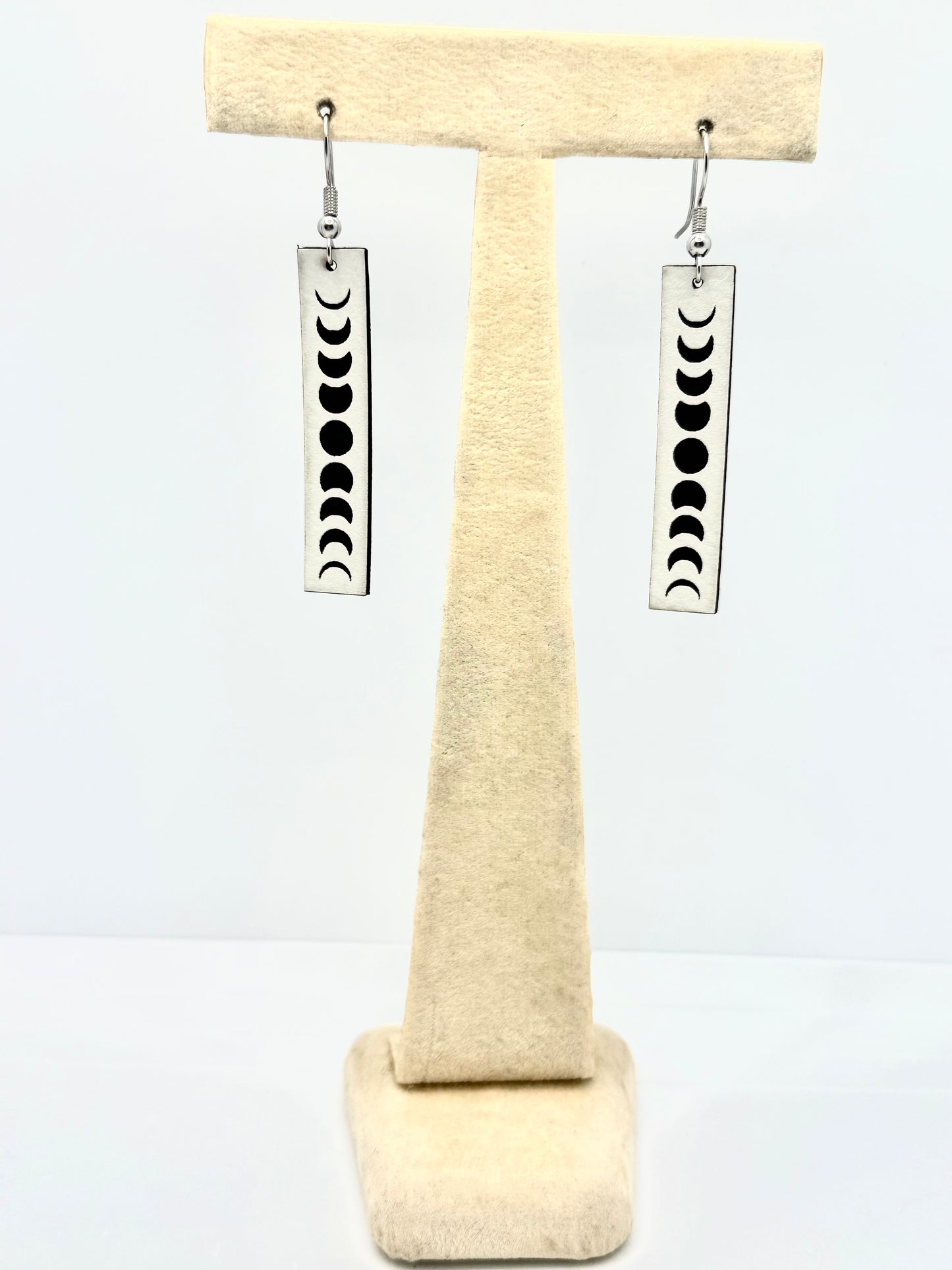 Moon Dance Black and White Slim Earrings