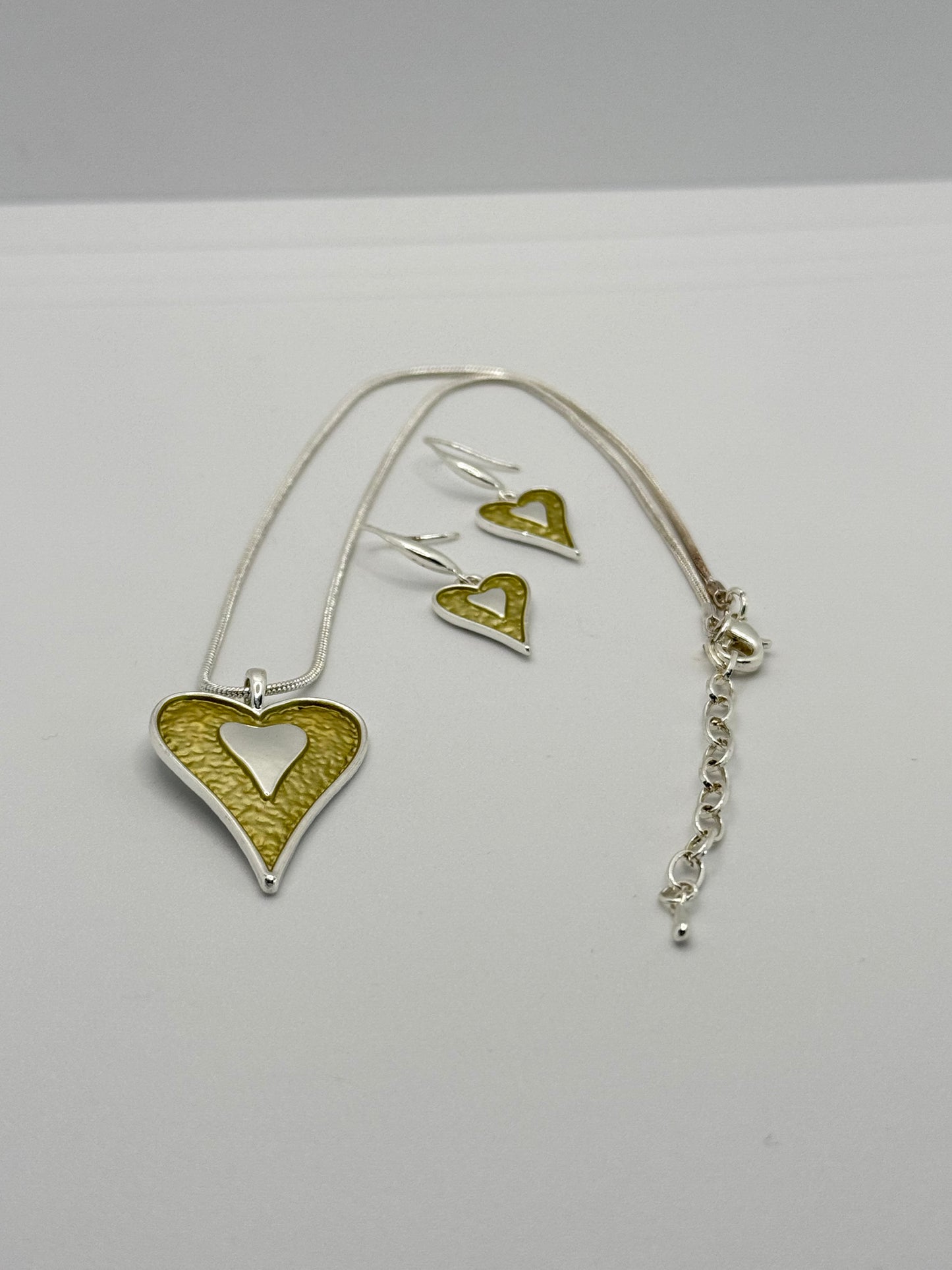 Double Love Heart Earring and Necklace Set