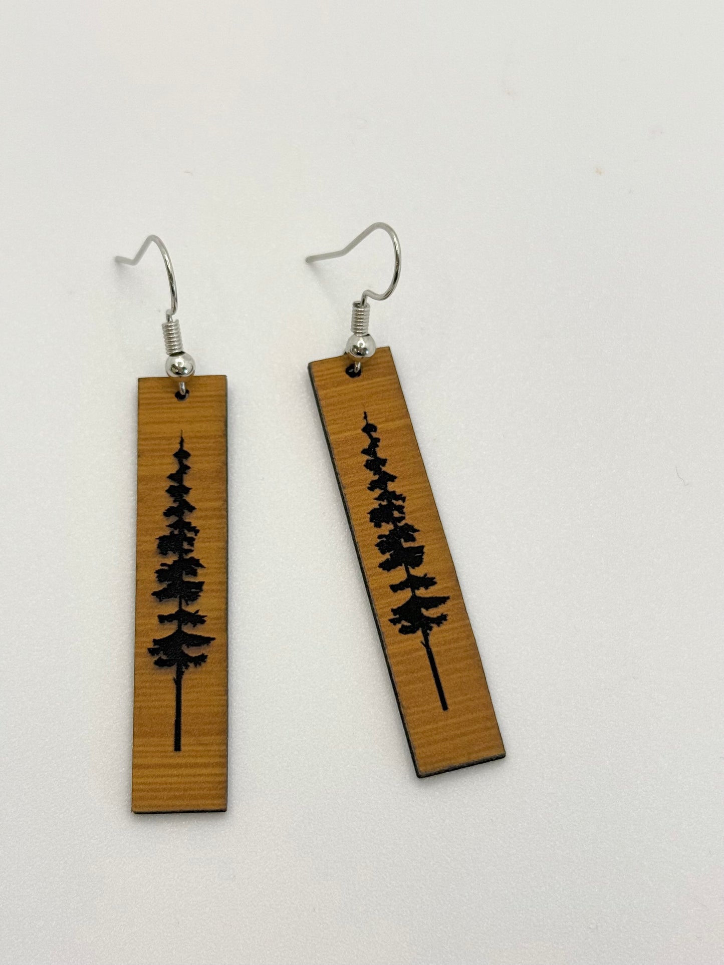 Forest Earrings Slim Wood Earrings