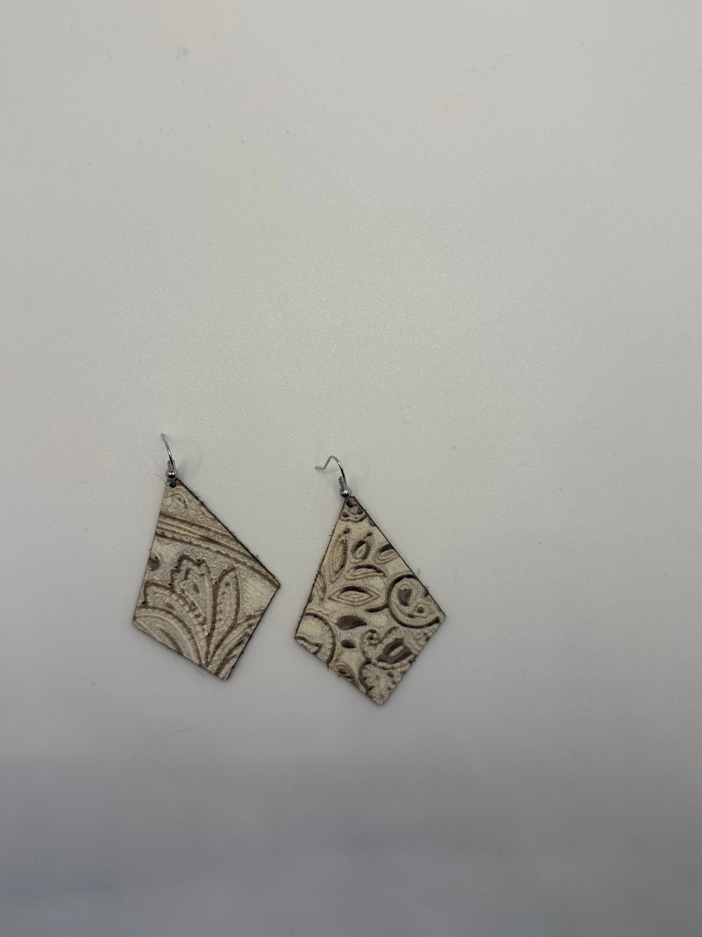 Paisley Textured Leather Earrings