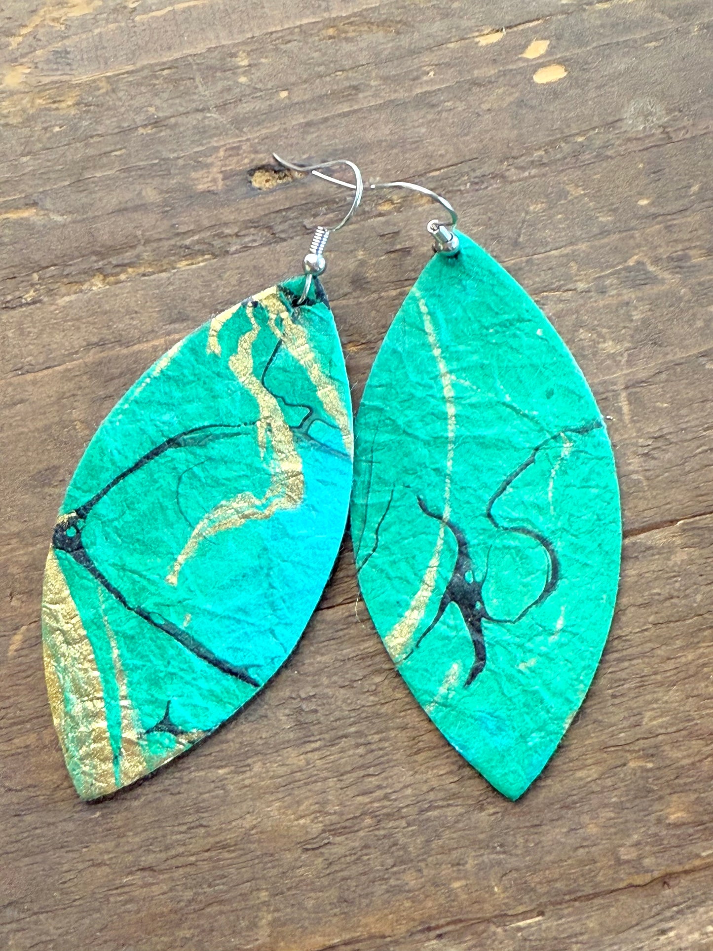 Tidal Wave Leather Earrings