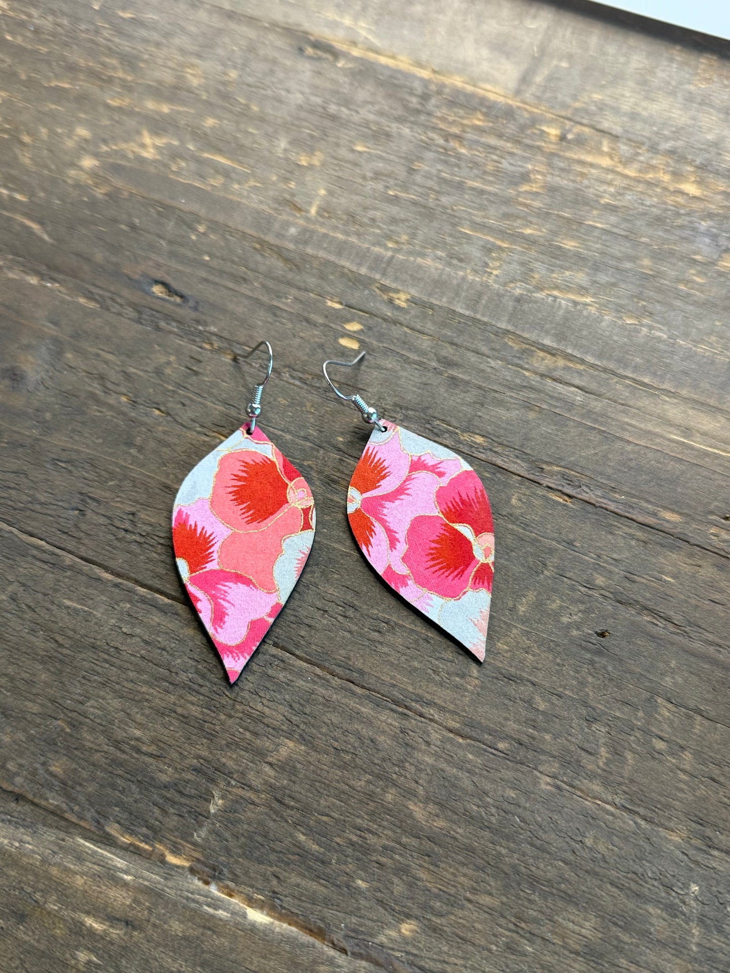 Pretty In Pink Leather Earrings