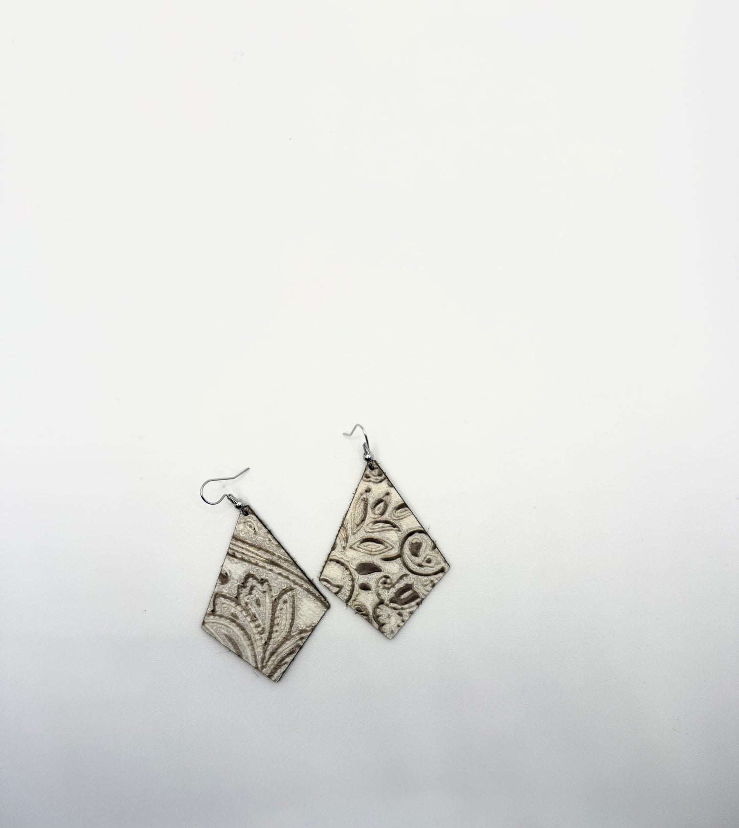 Paisley Textured Leather Earrings