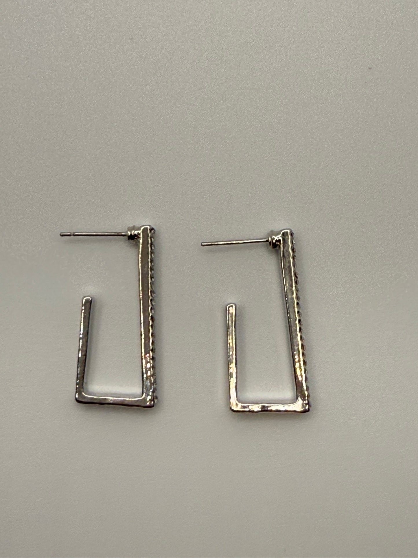 Silver Sparkle Geo Post Earrings