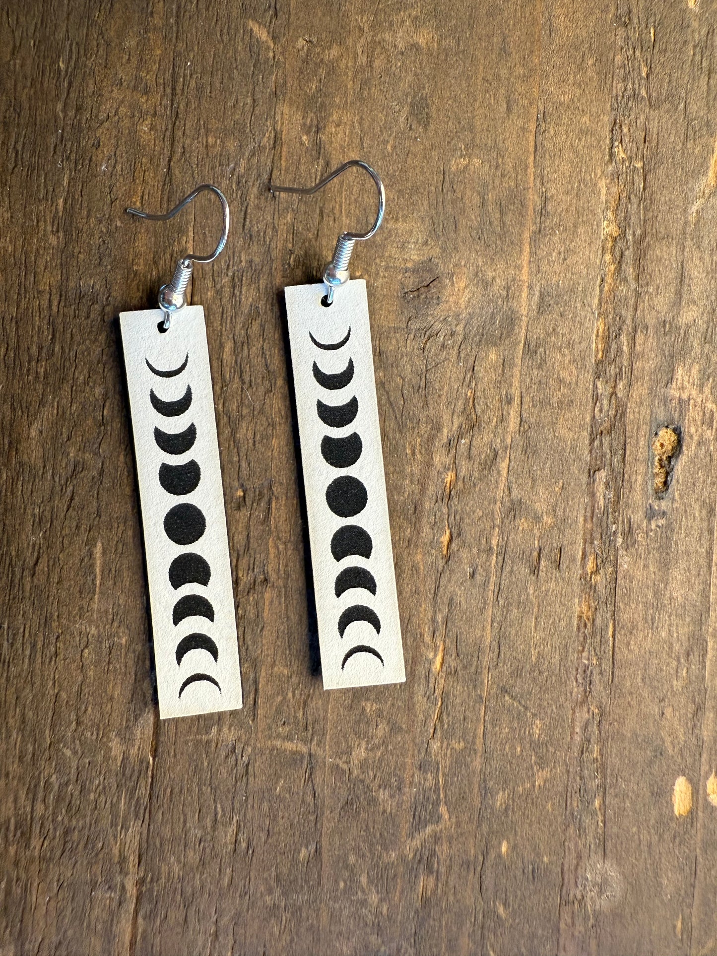 Moon Dance Black and White Slim Earrings