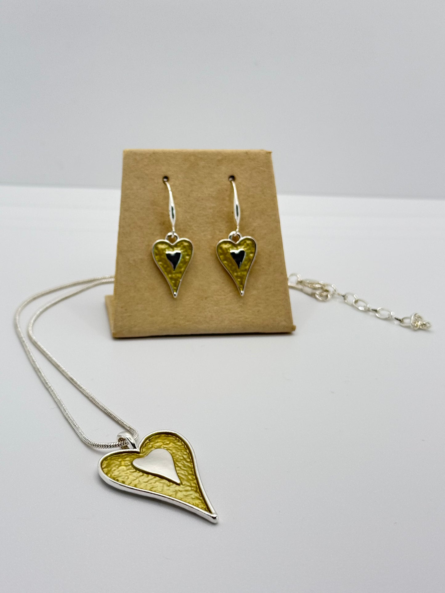 Double Love Heart Earring and Necklace Set