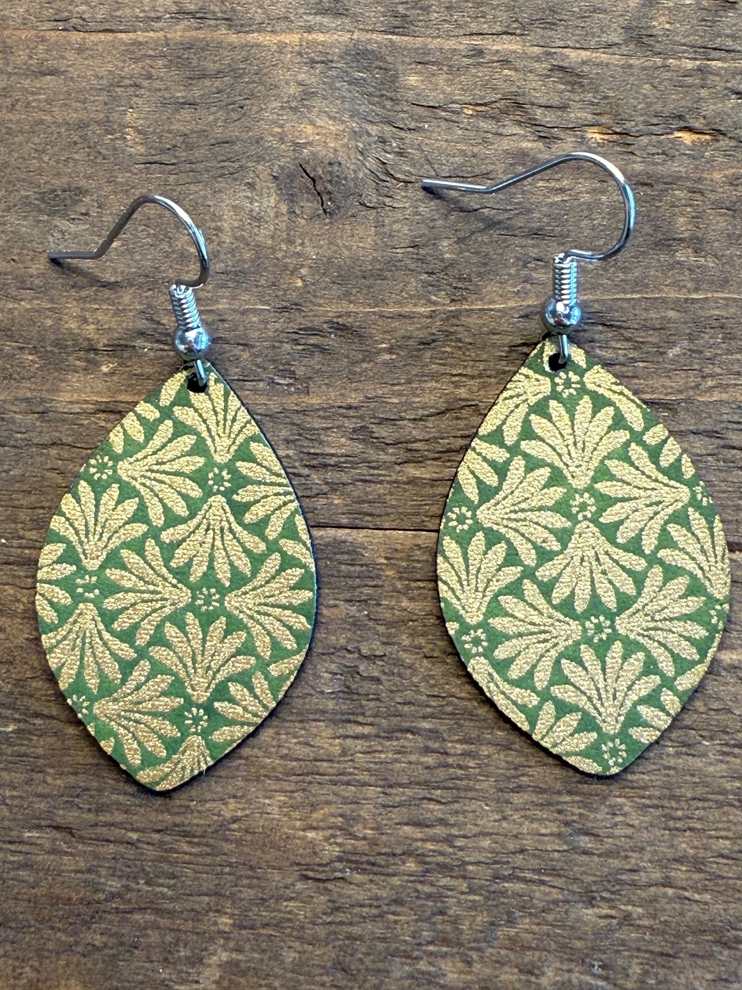 Golden Embrace Leather Earrings