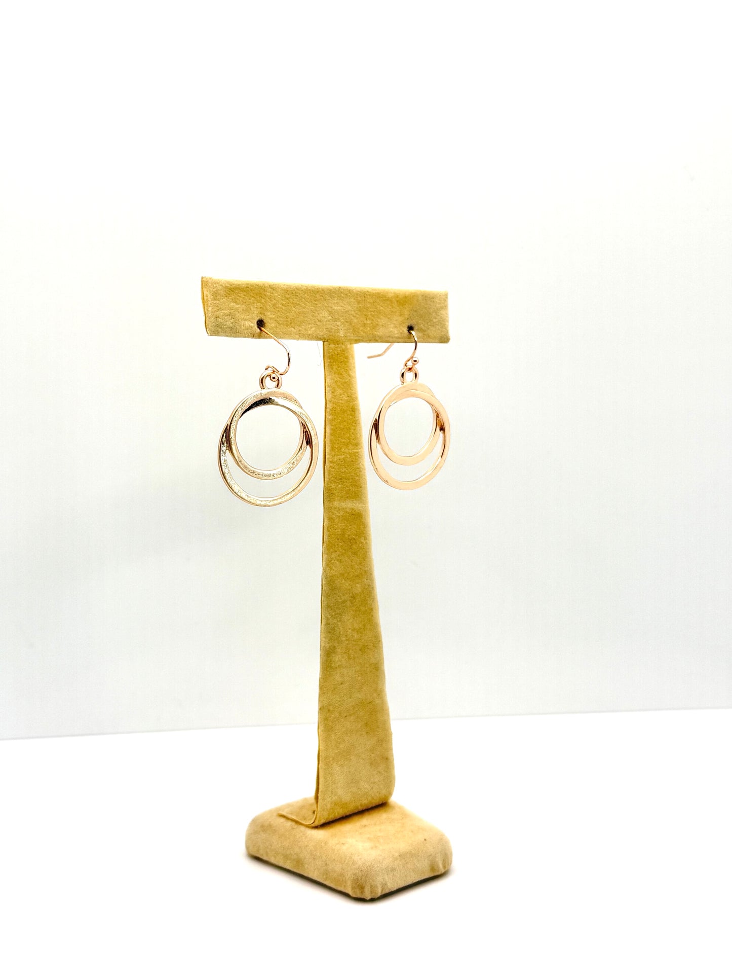 Double Hoop Earrings in Rose Gold