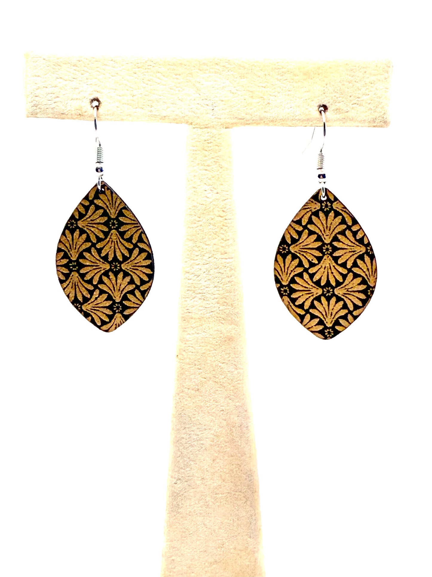 Golden Embrace Leather Earrings