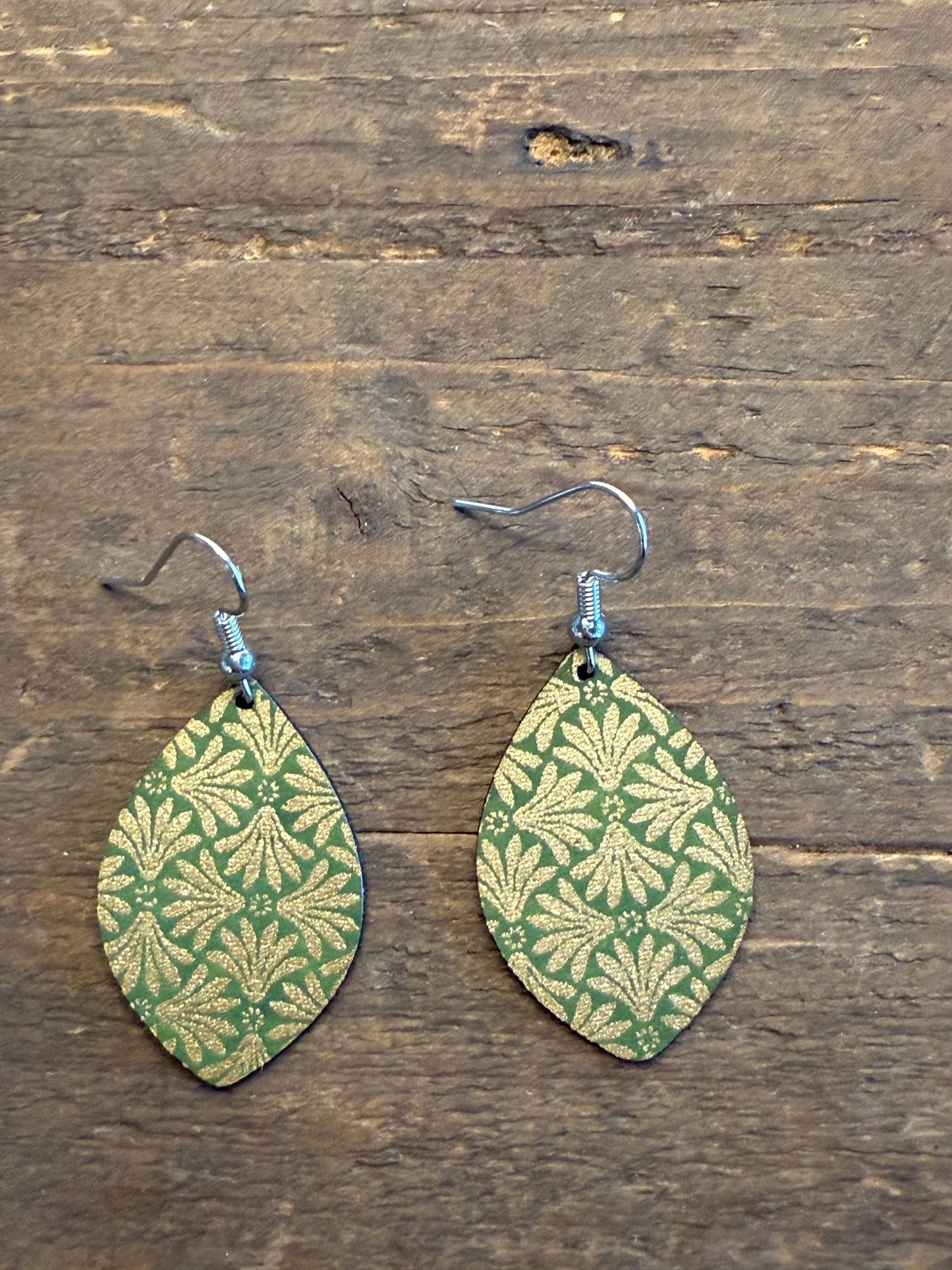 Golden Embrace Leather Earrings
