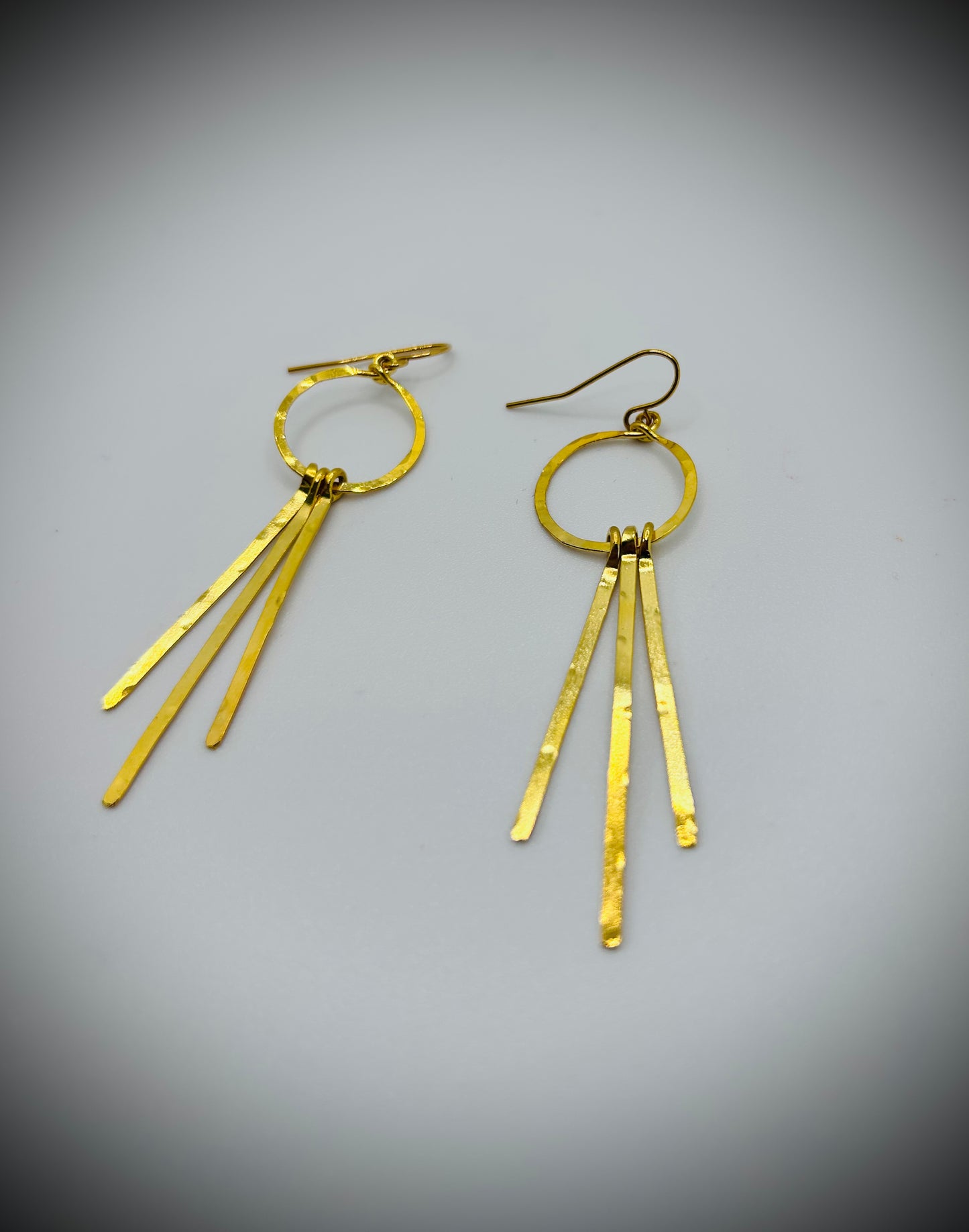 Golden Age Small Gold Hoop Earring with Angled Fringe