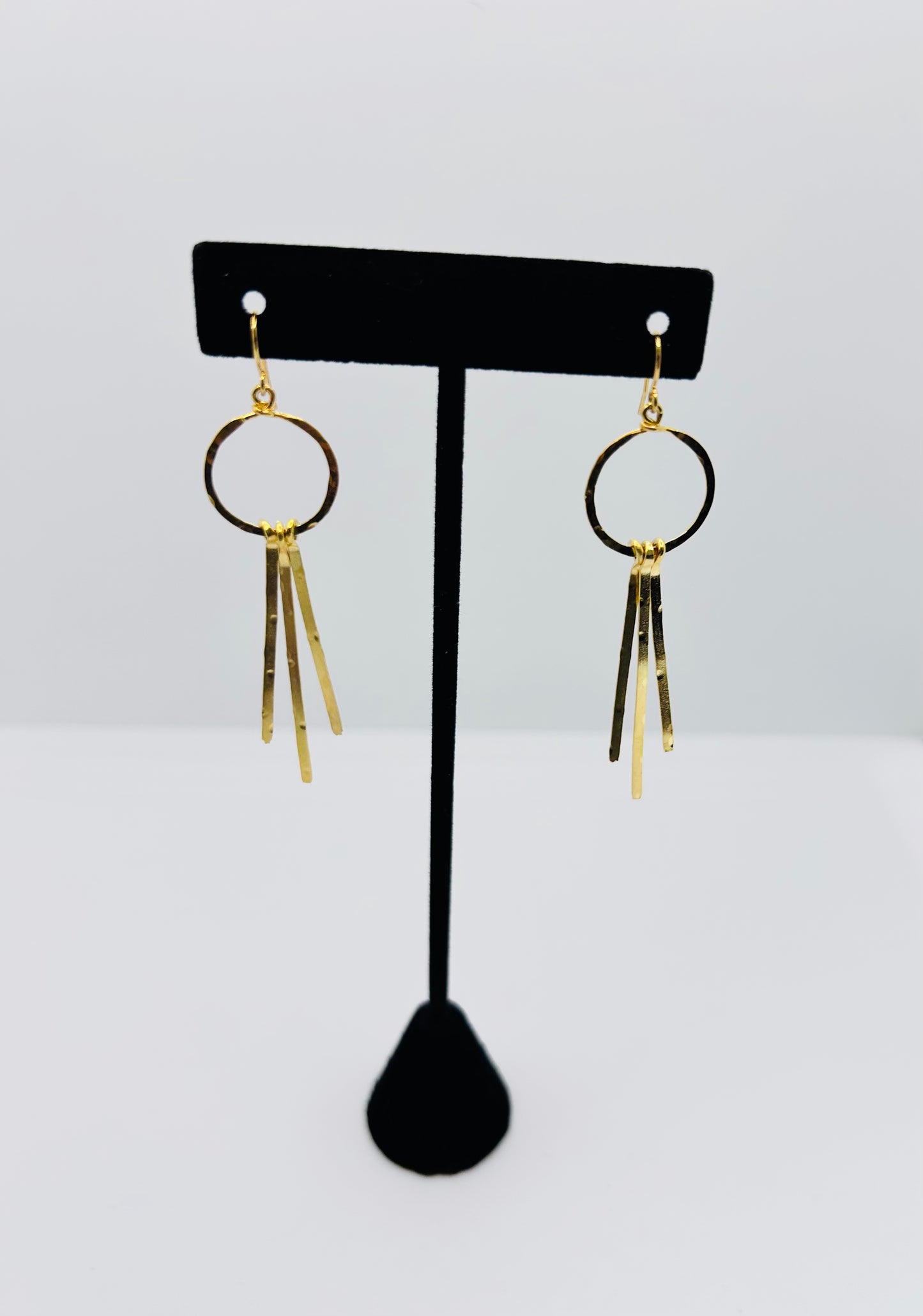 Golden Age Small Gold Hoop Earring with Angled Fringe