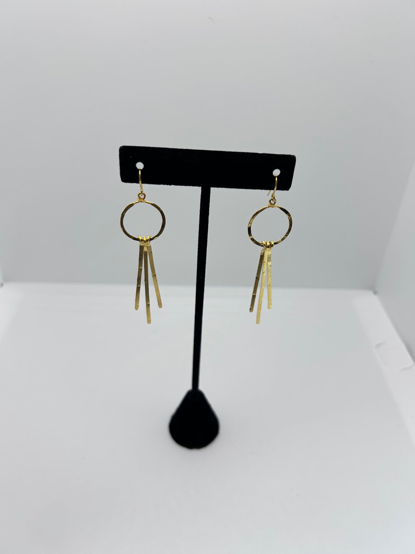 Golden Age Small Gold Hoop Earring with Angled Fringe