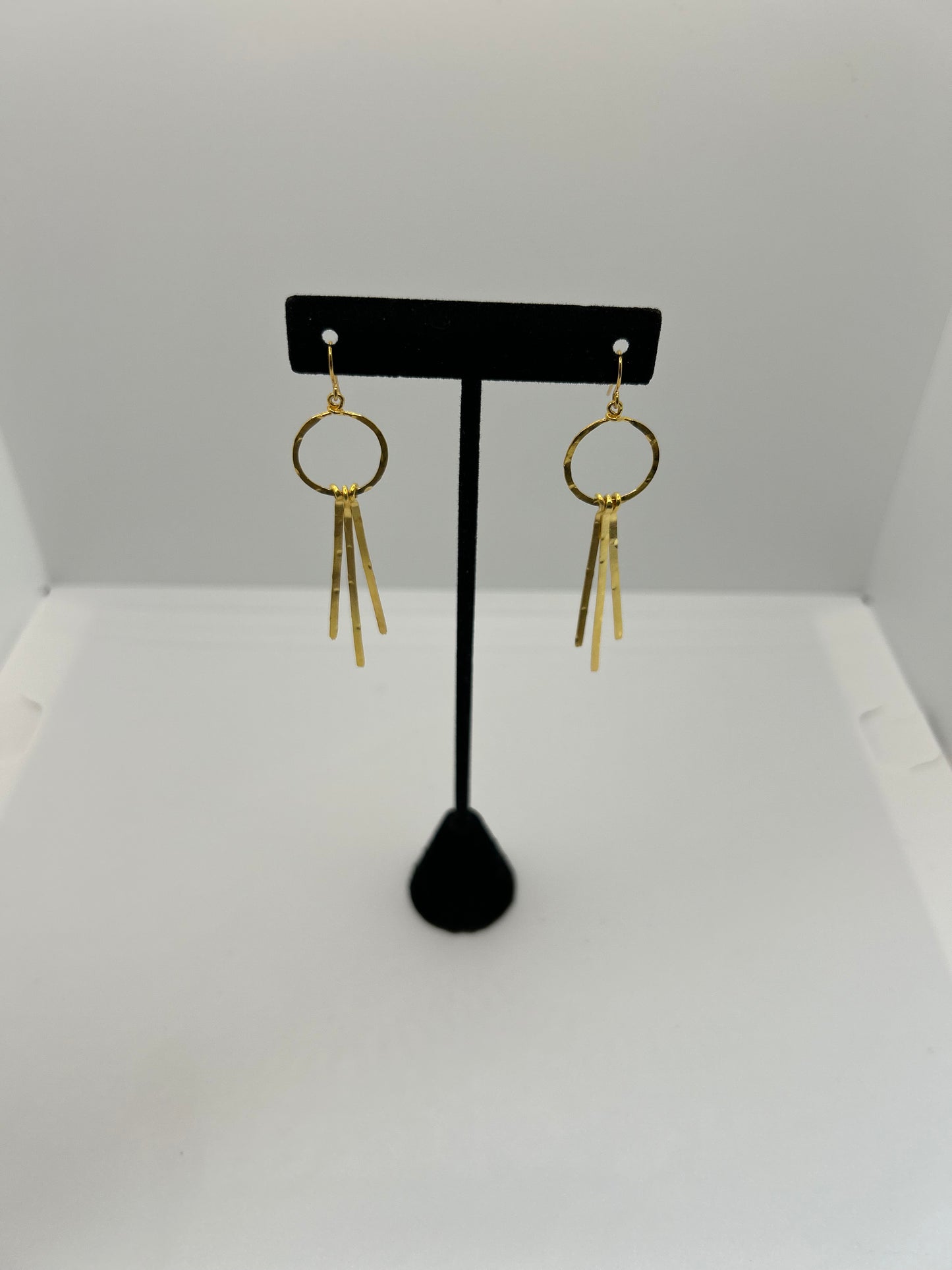 Golden Age Small Gold Hoop Earring with Angled Fringe