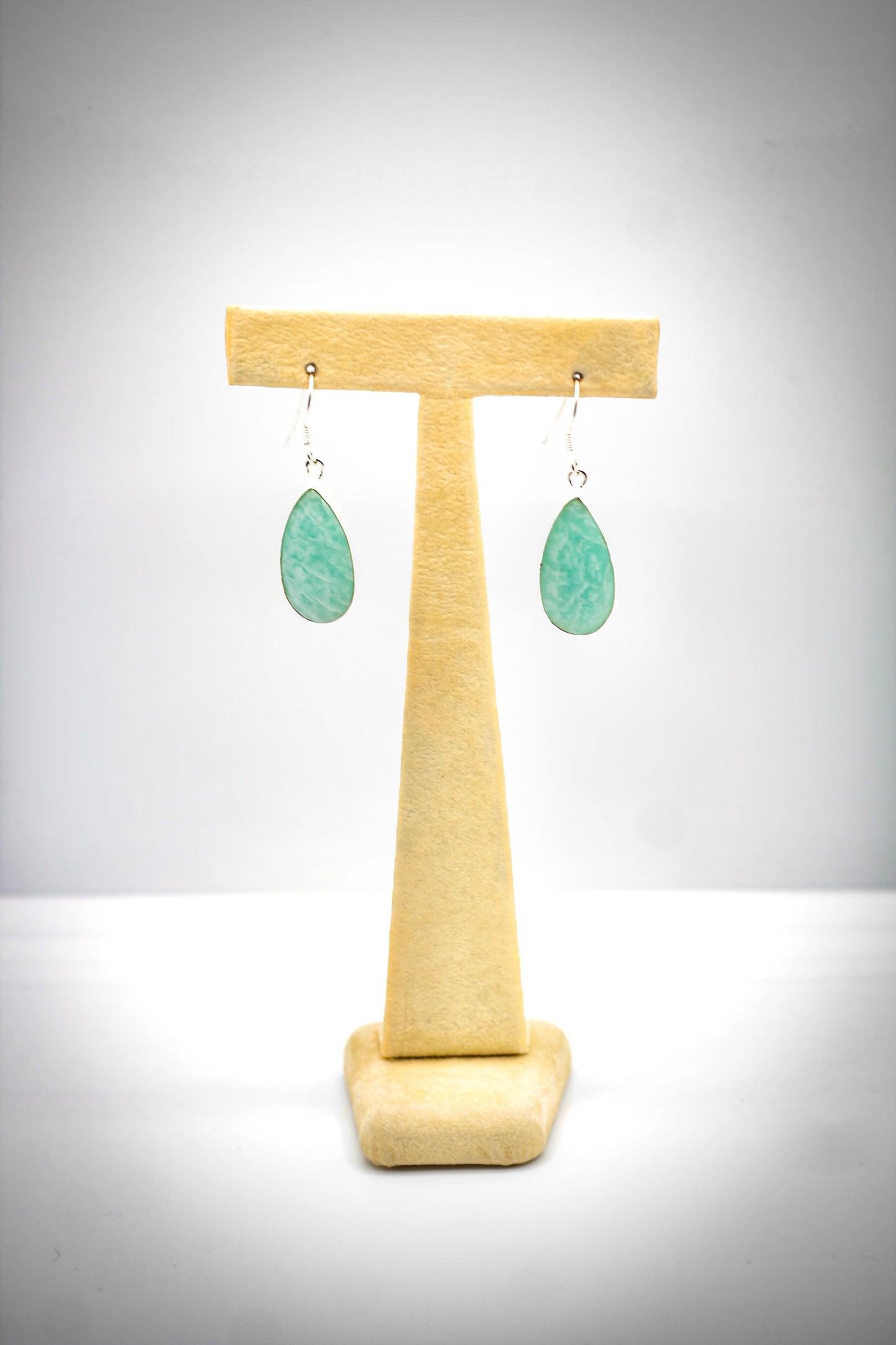Amazonite Teardrop Earrings in Sterling Silver