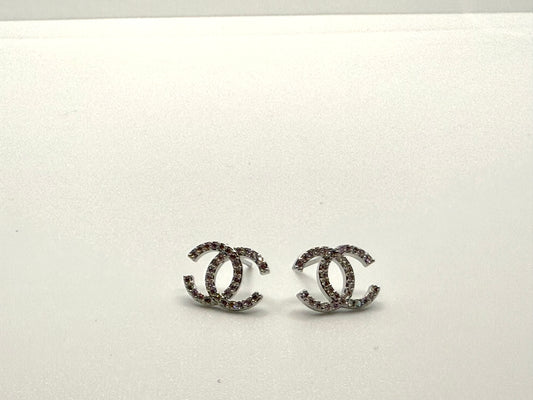 CC Luxe - Double C Earrings - Silver