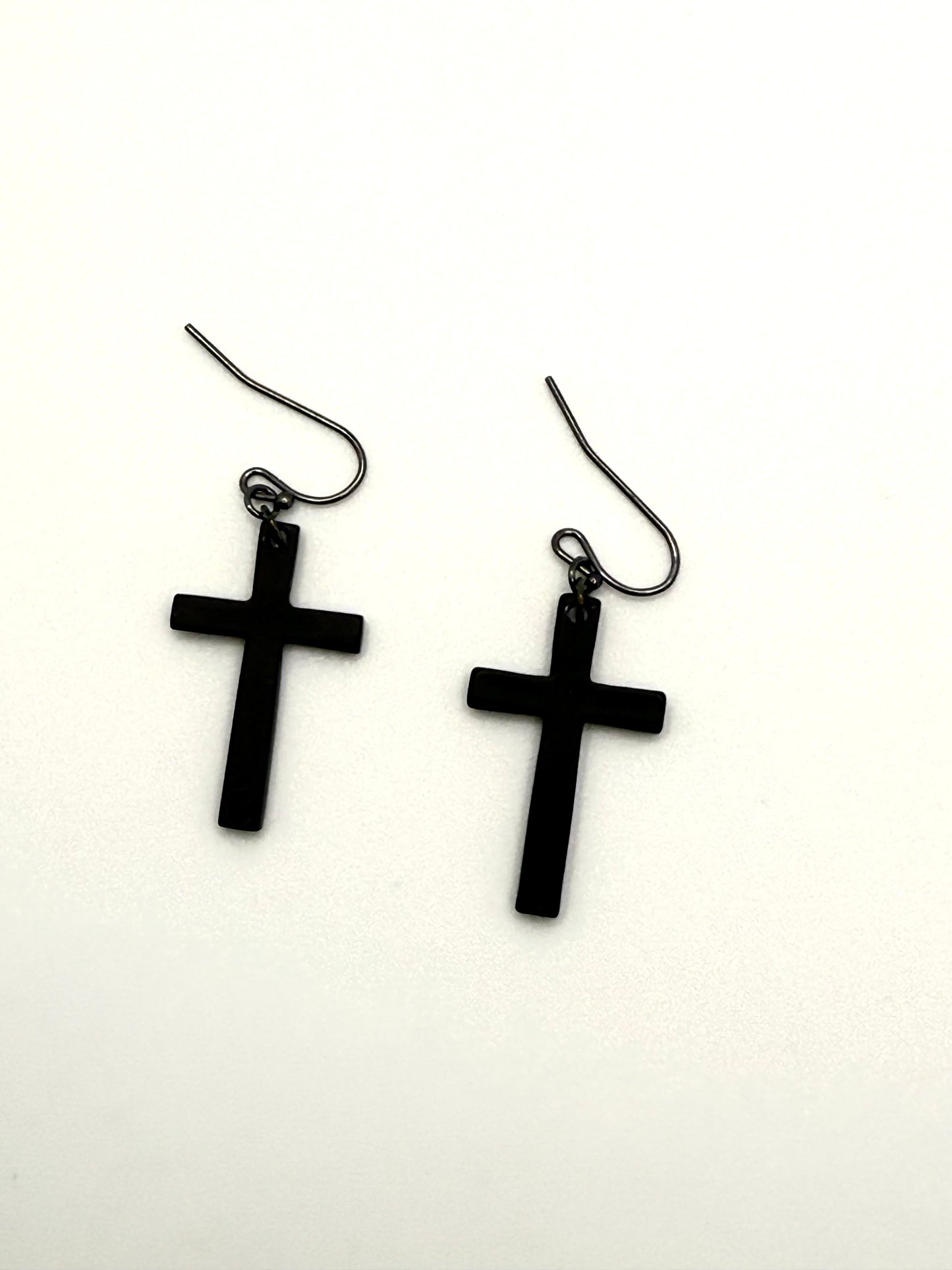 Black Cross Earrings