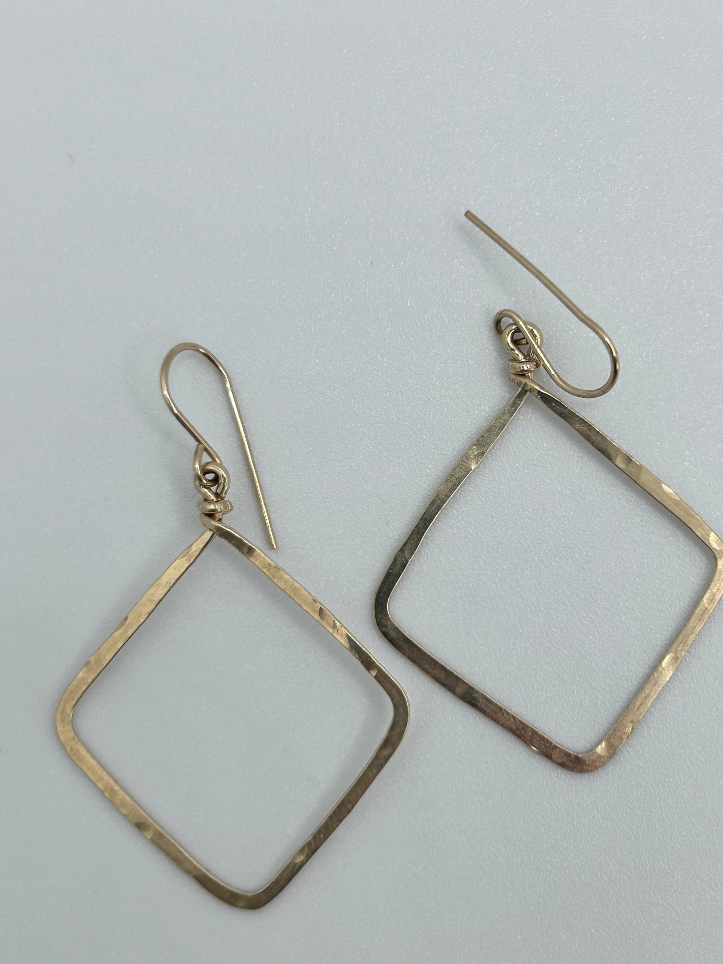 Modern Gold Diamond-Shaped Earrings