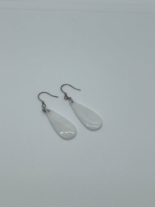 Teardrop-Shaped Burma Jade Earrings