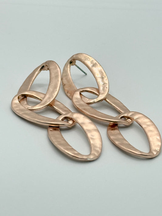Triple Zero Earrings in Rose Gold