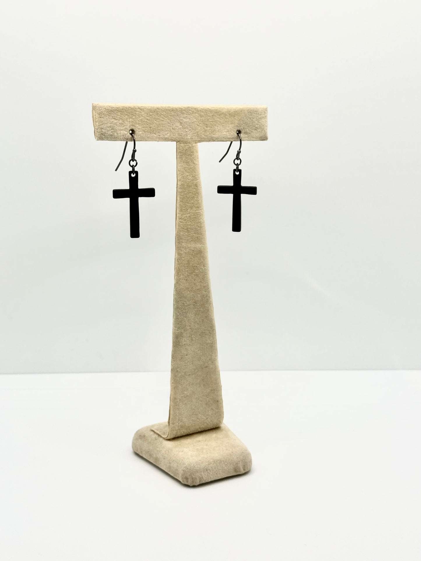 Black Cross Earrings