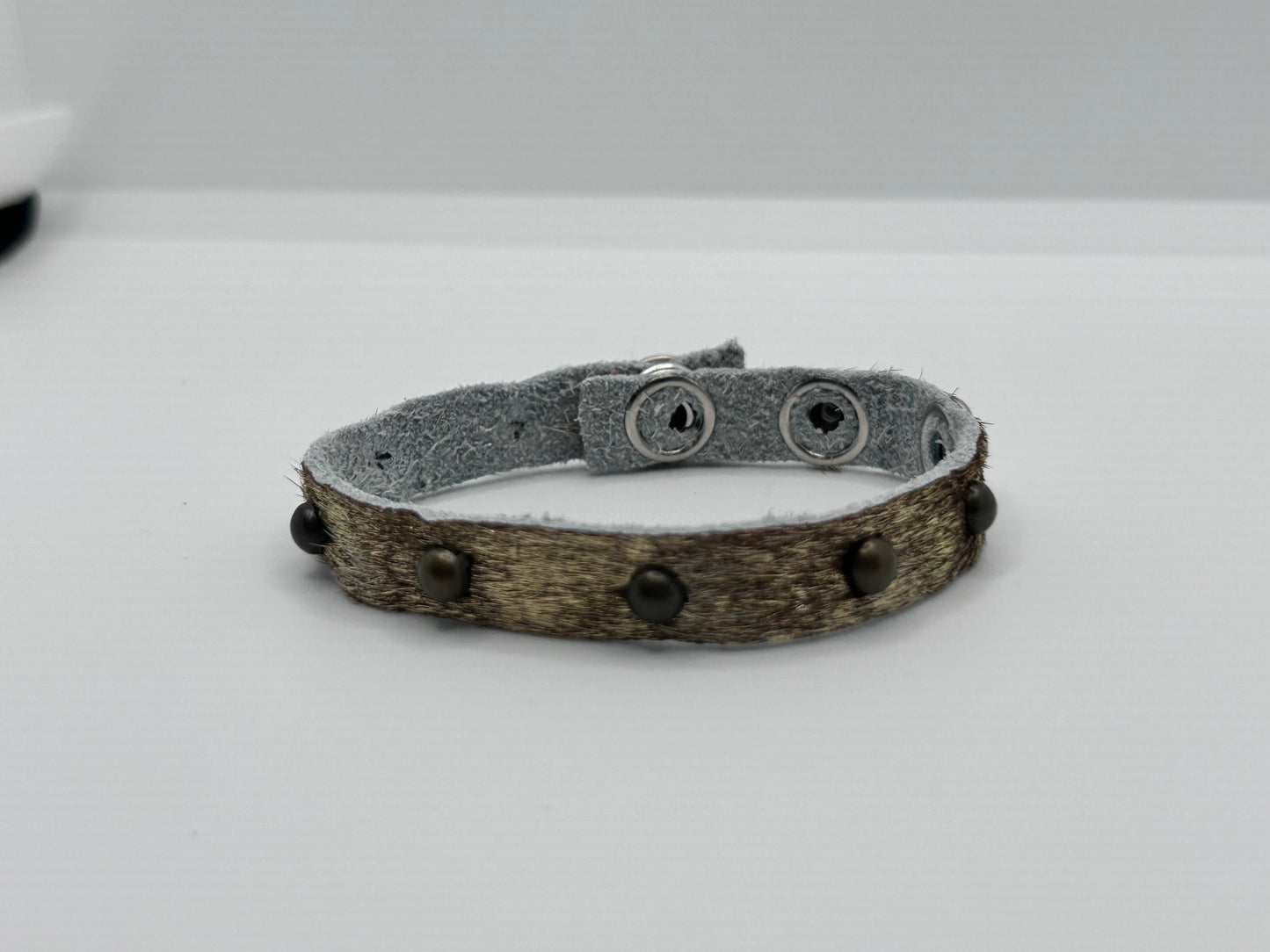 Neutral Tone Leather Bracelet