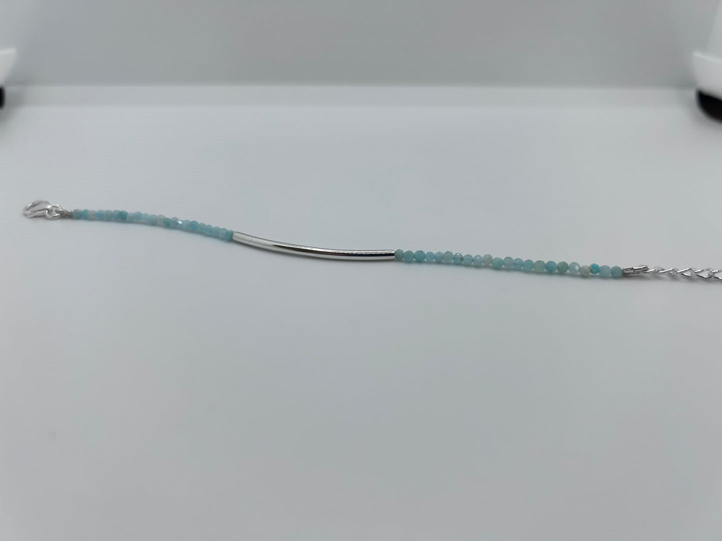 Amazonite Beaded Bracelet with Silver Accent