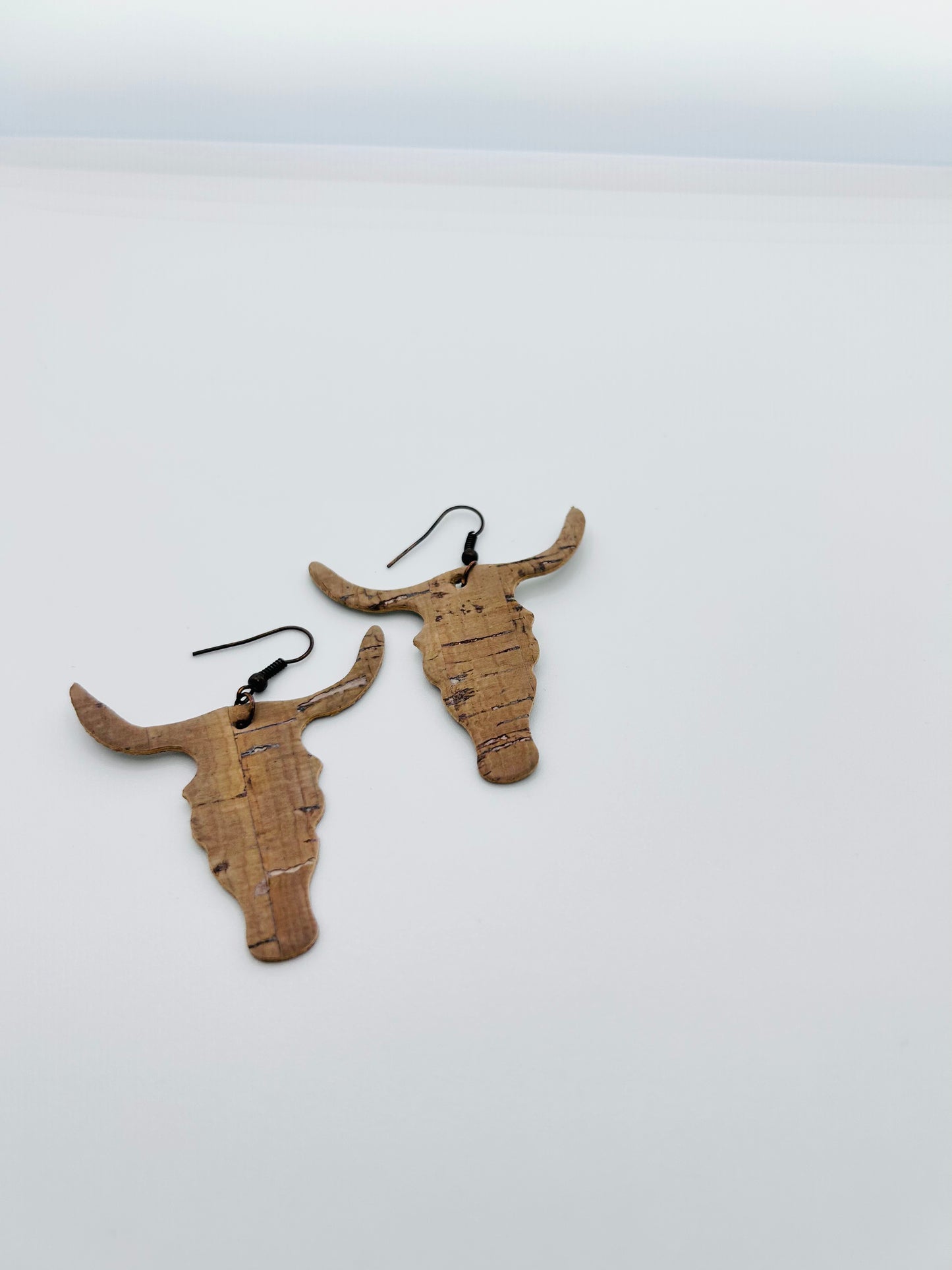 Tan Longhorn Leather Earrings