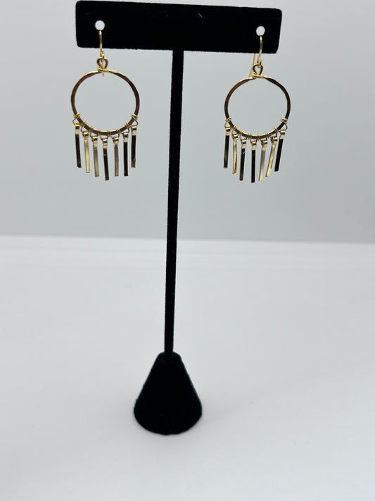 Golden Age Medium Hoop Earring with Wire-Wrapped Fringe