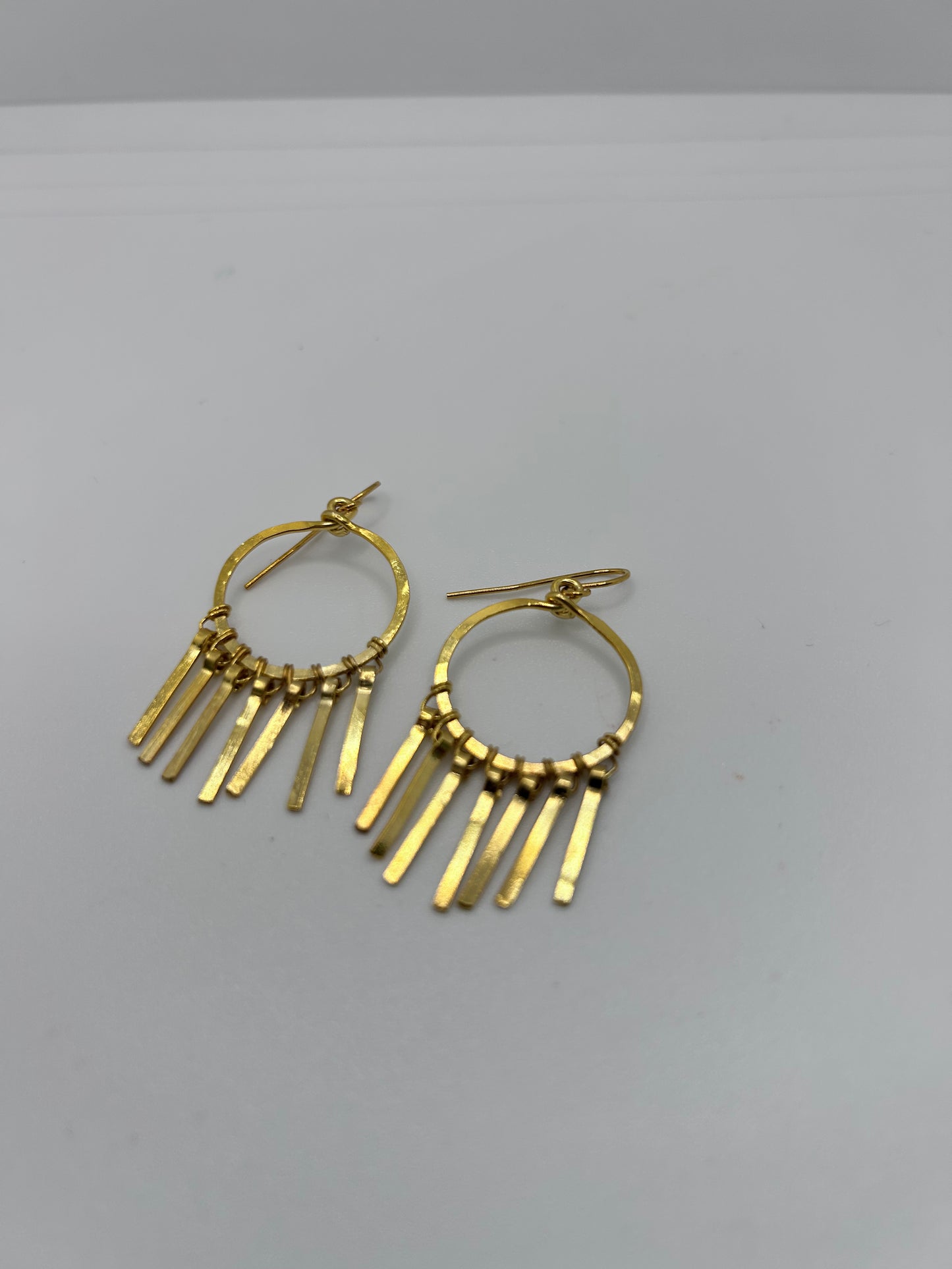 Golden Age Medium Hoop Earring with Wire-Wrapped Fringe