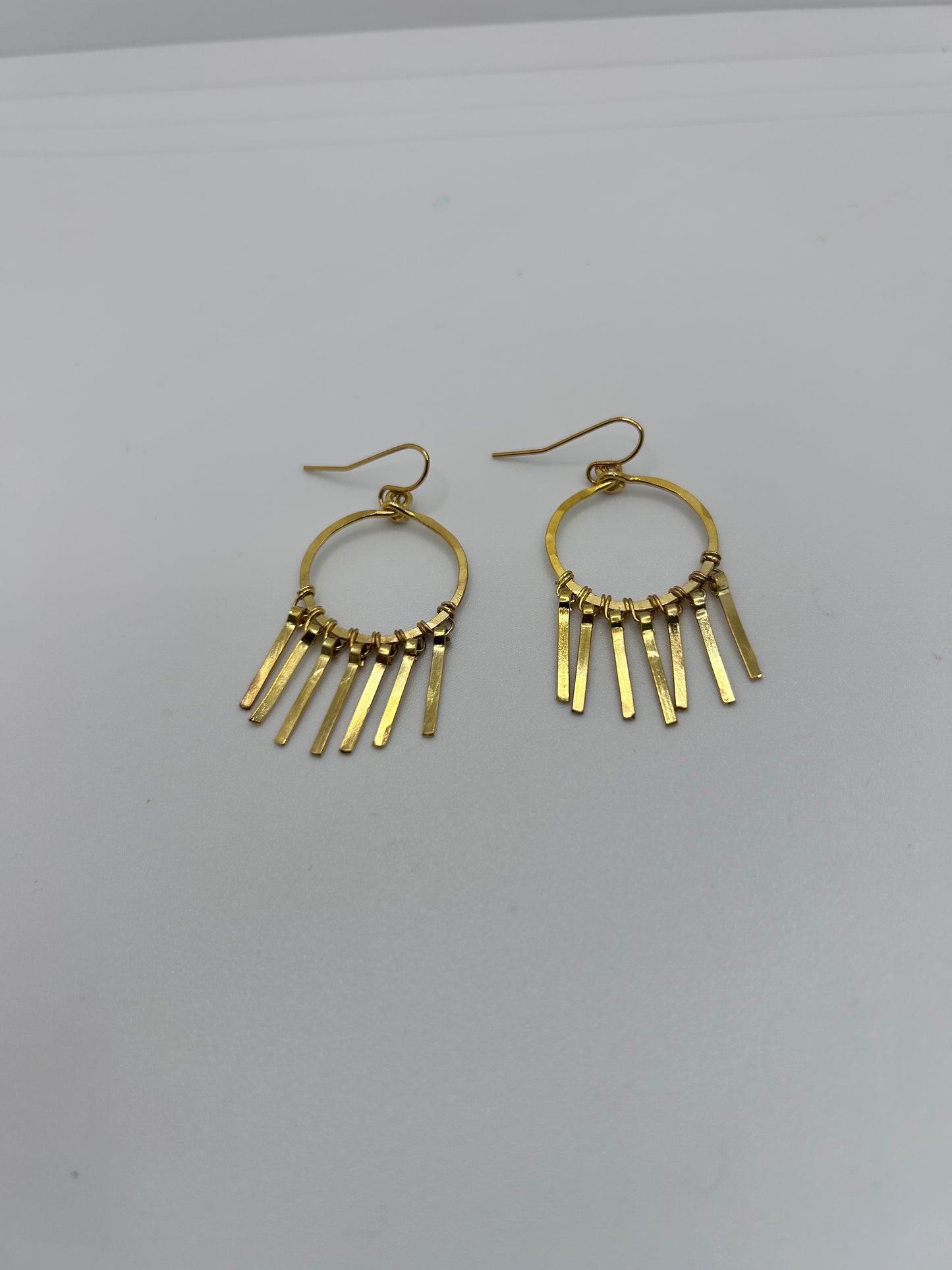 Golden Age Medium Hoop Earring with Wire-Wrapped Fringe