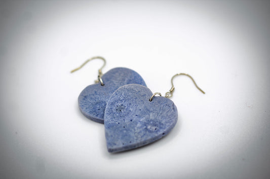 Denim Blue Heart Earrings