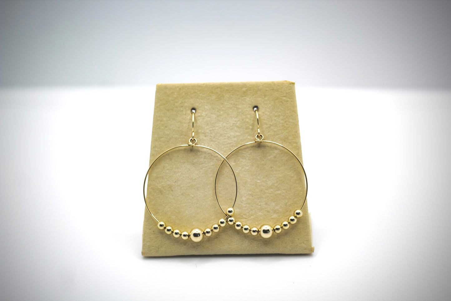 Modern Gold Ball Hoop Earrings