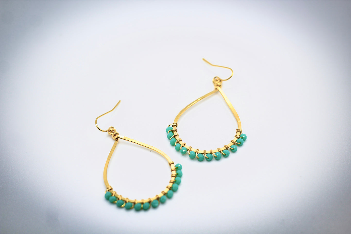 Teal Accent Single Teardrop Earrings