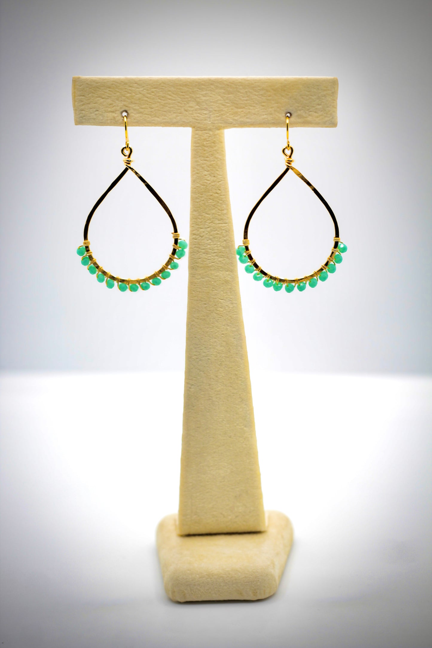 Teal Accent Single Teardrop Earrings