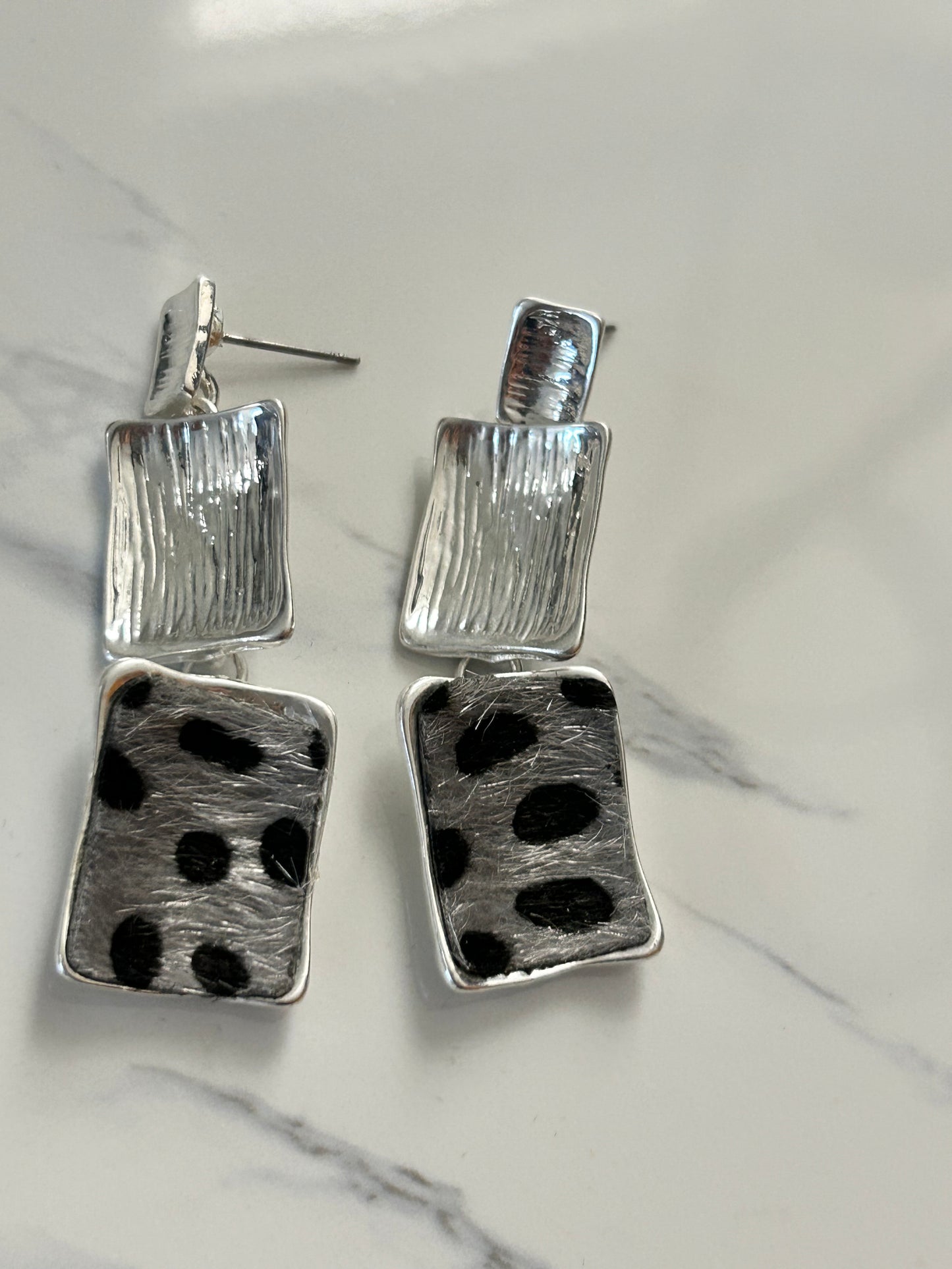 Animal Print  Silver Earring