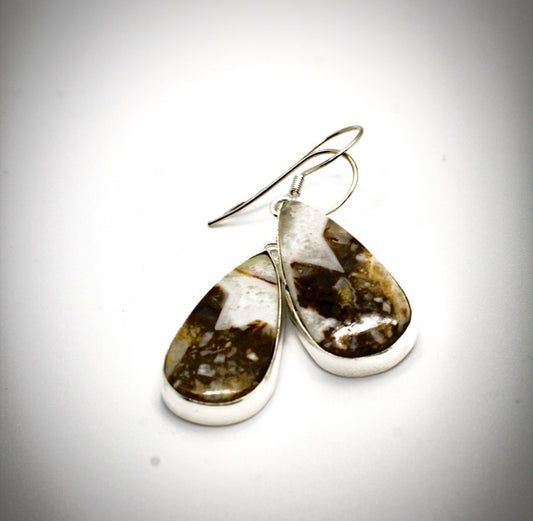 Brown Gradient Jasper Teardrop Earring