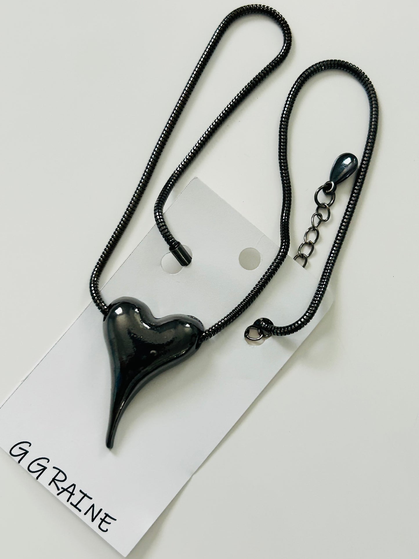 Back in Black Heart Necklace