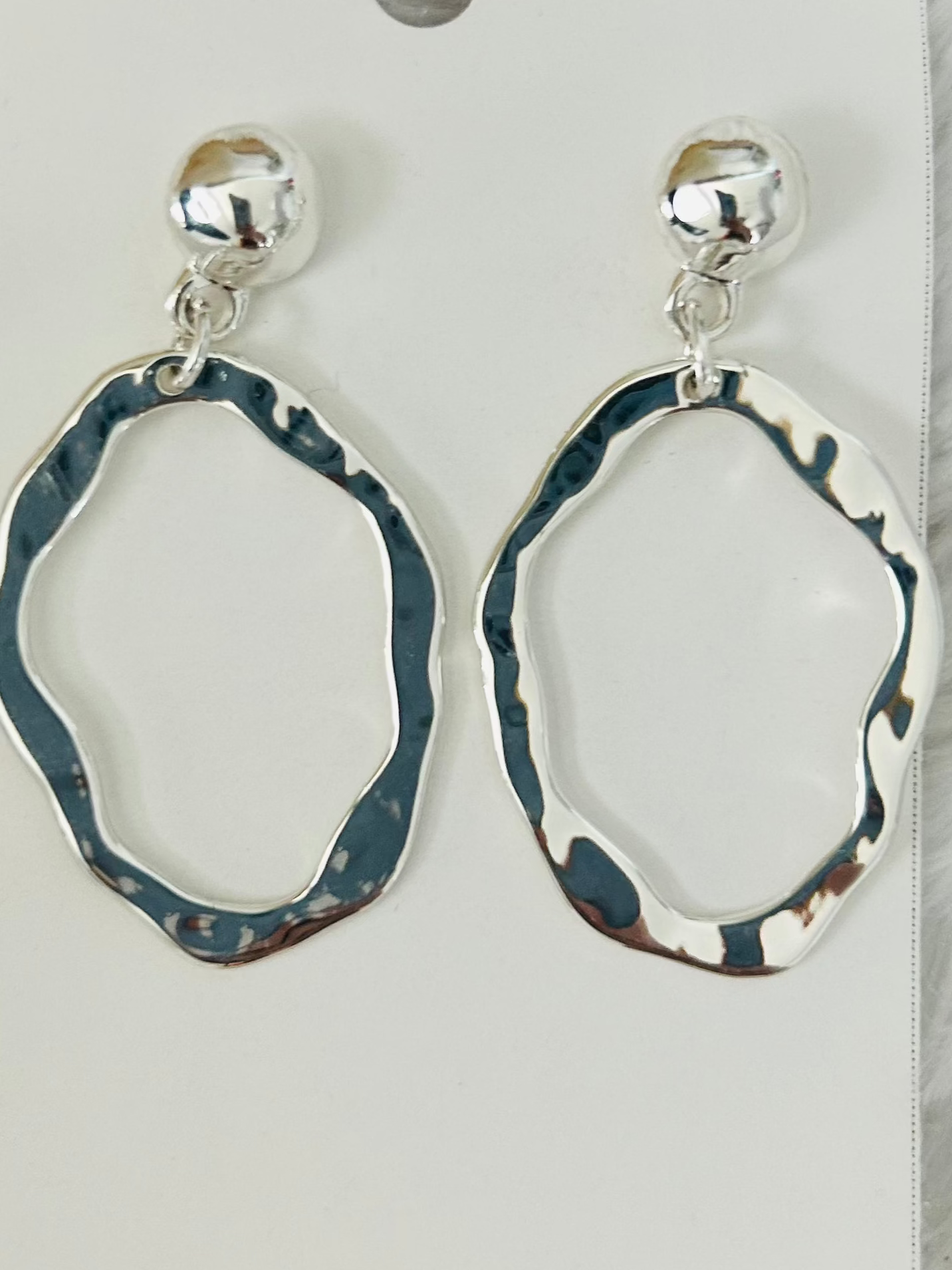 Hammered Oval Earrings